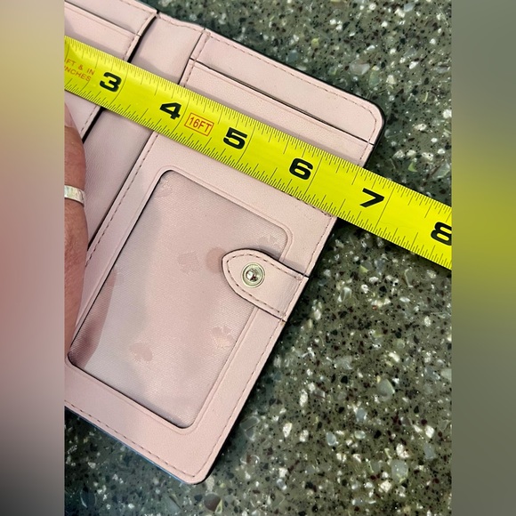 Kate Spade New York Leila Pebbled Leather Slim Bifold Wallet - Carnation Pink - Picture 14 of 15